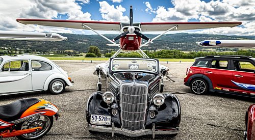 All kinds of planes and exotic cars on display at Kelowna airport today